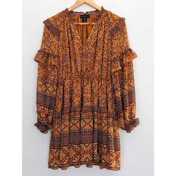 EUC House of Harlow 1960 Tiered Ruffle Boho Mini Dress Size XS - Picture 2 of 6